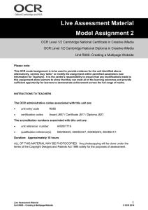 Unit R085 - Creating a multipage website - Model assignment 2 (DOC, 312KB)