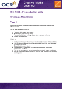 – Pre-production skills Unit R081  Creating a Mood Board