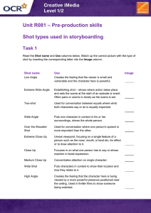 – Pre-production skills Unit R081 Shot types used in storyboarding