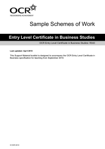 Sample scheme of work and lesson plan - Booklet (DOC, 318KB)
