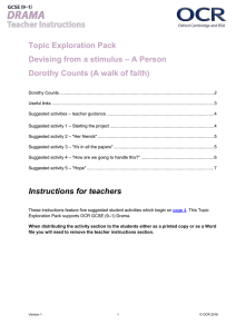 Devising from a stimulus - A person - Topic exploration pack (DOC, 244KB) New 25/04/2016