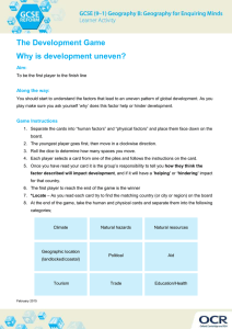 The development game, why is development uneven? Learners' activity sheet - Lesson element (DOC, 1MB)