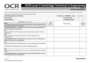 Unit 19 - Inspection and testing - Recording sheet (DOC, 153KB)