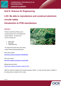 Unit 06 Introduction to PCB manufacture Lesson Element - Learner Task (DOC, 340KB)