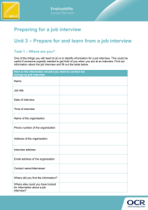 Unit 03 - Prepare for and learn from a job interview - Lesson element 1 - Learner task (DOC, 3MB)