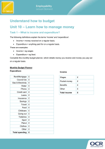 Unit 10 - Understand how to budget - Lesson element - Learner Task (DOC, 2MB)