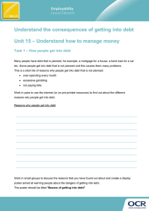 Unit 15 - Understand the consequences of getting into debt - Lesson element - Learner Task (DOC, 1MB)