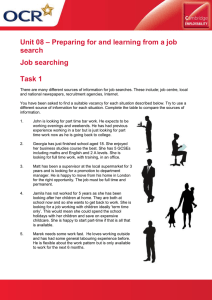 Unit 08 - Preparing for and learning from a job search - Lesson element learner task (DOC, 4MB)
