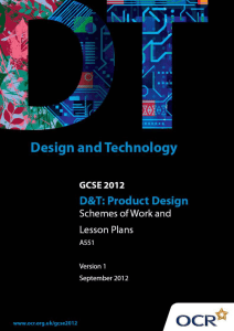 Unit A551 - Developing and applying design skills - Sample scheme of work and lesson plan booklet (DOC, 539KB)