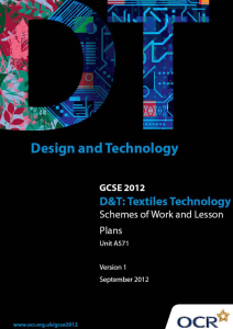 Unit A571 - Introduction to designing and making - Sample scheme of work and lesson plan booklet (DOC, 483KB)
