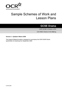 Unit A582 - Drama in the making - Sample scheme of work and lesson plan booklet (DOC, 524KB)