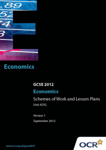 Unit A592 - How the economy works - Sample scheme of work and lesson plan booklet (DOC, 618KB)