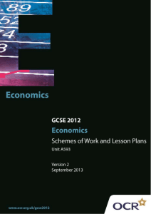 Unit A593 - The UK economy and globalisation - Sample scheme of work and lesson plan booklet (DOC, 2MB) Updated 23/09/2013