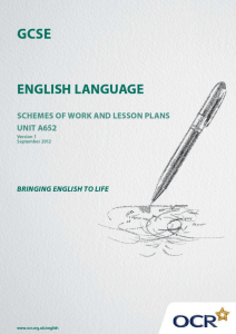 Unit A652 - Section B - Spoken language - Sample scheme of work and lesson plan booklet (DOC, 497KB)