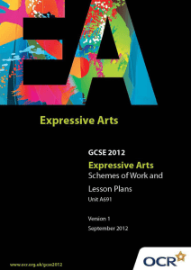 Unit A691 - Expressive arts working in response to the study of artworks by practitioners - Sample scheme of work and lesson plan booklet (DOC, 528KB)