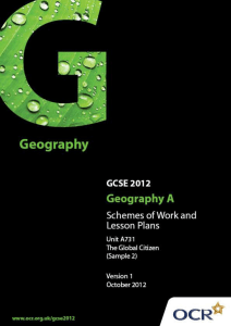 Unit A731 - Theme 2 - The global citizen - Scheme of work and lesson plan - Sample 2 (DOC, 999KB)