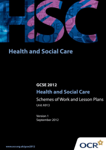 Unit A913 - Promoting health and wellbeing - Sample scheme of work and lesson plan booklet (DOC, 1MB)