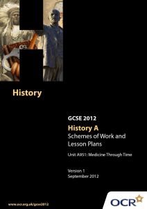 Unit A951 and A954 - Medicine through time - Sample scheme of work and lesson plan booklet (DOC, 850KB)