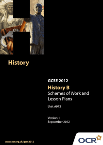 Unit A973 - Historical enquiry - Sample scheme of work and lesson plan booklet (DOC, 1MB)