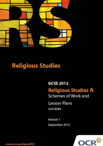 Unit B584 - Christian scriptures 2 - Luke - Sample scheme of work and lesson plan booklet (DOC, 531KB)