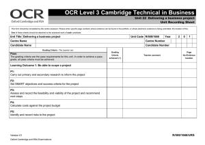 Unit 22 - Unit recording sheet - Delivering a business project (DOC, 160KB) Updated 11/03/2016