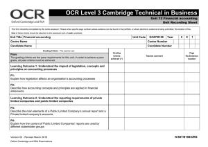 Unit 12 - Unit recording sheet - Financial accounting (DOC, 147KB) Updated 08/03/2016