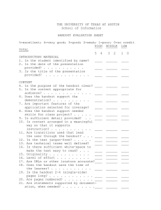 Handout Evaluation Form