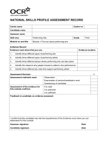 Assessment records - Performing arts (DOC, 246KB)