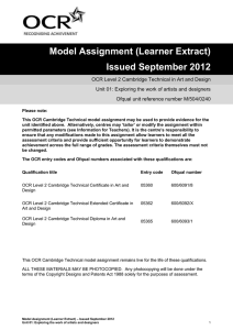 Level 2 - Unit 01 - Model assignment - Learner extract (DOC, 498KB) New