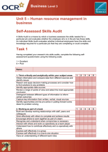 Unit 05 - Self assessed skills audit - Lesson element - Learner task (DOC, 317KB) New