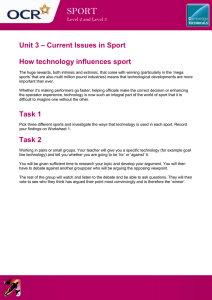 Unit 03 - Lesson element - How technology influences sport - Learner activity (DOC, 280KB)
