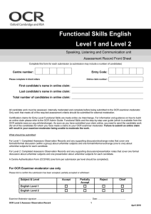 Assessor’s observation record form (DOC, 423KB) Updated 30/03/2016