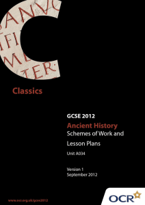 Unit A034 - Ancient societies through the study of original sources - Sample scheme of work and lesson plan booklet (DOC, 875KB) New