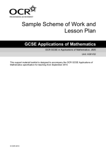 Unit A381/02 – Sample scheme of work and lesson plan booklet (DOC, 664KB)