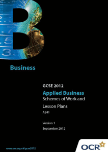 Unit A241 - Business in action - Sample scheme of work and lesson plan booklet (DOC, 632KB)