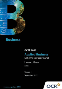 Unit A242 - Making your mark in business - Sample scheme of work and lesson plan booklet (DOC, 617KB)