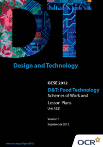 Unit A521 - Introduction to designing and making - Sample scheme of work and lesson plan booklet (DOC, 482KB)