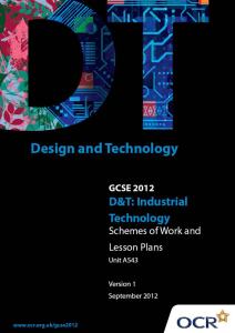 Unit A543 - Making quality products - Sample scheme of work and lesson plan booklet (DOC, 543KB)