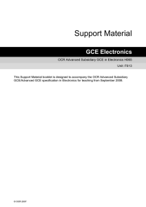 Unit F613 - AS project build and investigate - Scheme of work and lesson plan booklet (DOC, 218KB)