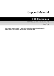 Unit F614 - Electronic control systems - Scheme of work and lesson plan booklet (DOC, 276KB)