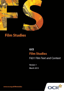 Unit F631 - Film text and context - Scheme of work and lesson plan booklet (DOC, 589KB) New