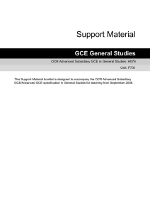 Unit F731 - The cultural and social domains - Scheme of work and lesson plan booklet (DOC, 500KB)