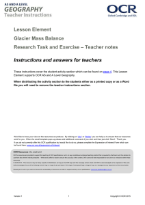 Glacier mass balance - Lesson element (DOC, 25MB)