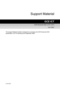 Unit G061 - Information, systems and applications - Scheme of work and lesson plan booklet (DOC, 834KB)