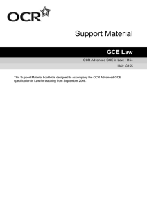 Unit G155 - Law of contract - Scheme of work and lesson plan booklet (DOC, 389KB)