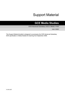 Unit G322 and G323 - Key media concepts - Scheme of work and lesson plan booklet (DOC, 640KB)