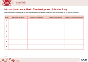 Introduction to vocal music - The development of secular song - Learner activity - Lesson element (DOC, 137KB)