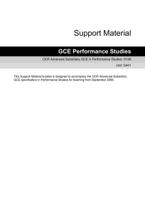 Unit G401 - Creating performance - Scheme of work and lesson plan booklet (DOC, 280KB)