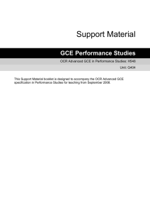 Unit G404 - Performance project - Scheme of work and lesson plan booklet (DOC, 285KB)