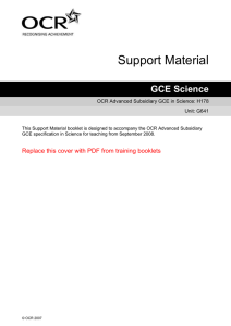 Unit G641 - Remote sensing and the natural environment - Scheme of work and lesson plan booklet (DOC, 2MB)